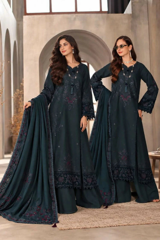 Noor by Saadia Asad - Noor Winter Embroidered Pashmina Shawl Collection - Design 08 - Unstitched