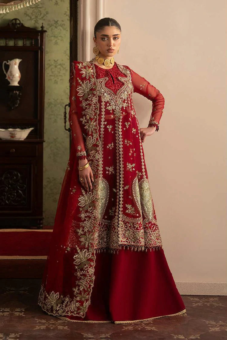 Sadaf Fawad Khan - Roya Lumiere Silk Festive Collection - 02-Ghermez - Unstitched