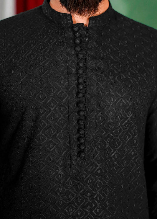 Label M - Chikankari Kurta Collection - Black