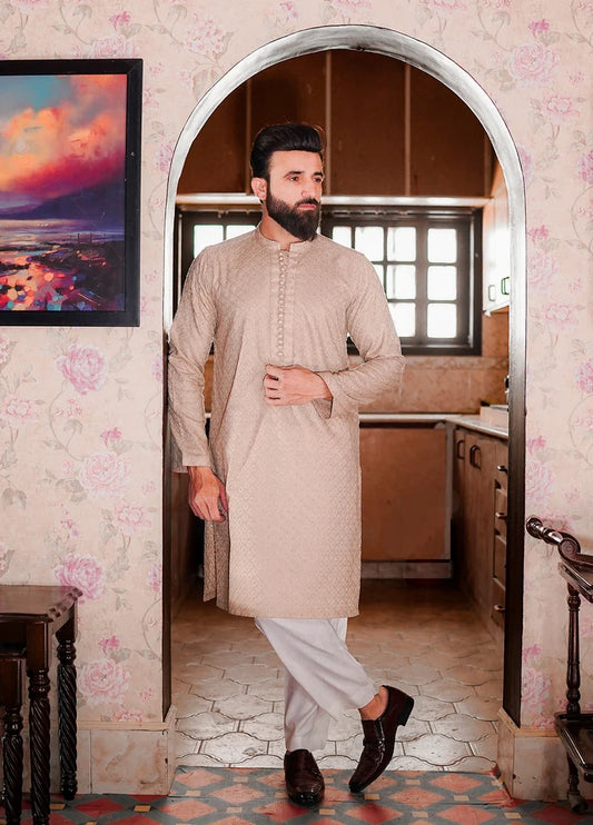 Label M - Chikankari Kurta Collection - Desert Sand