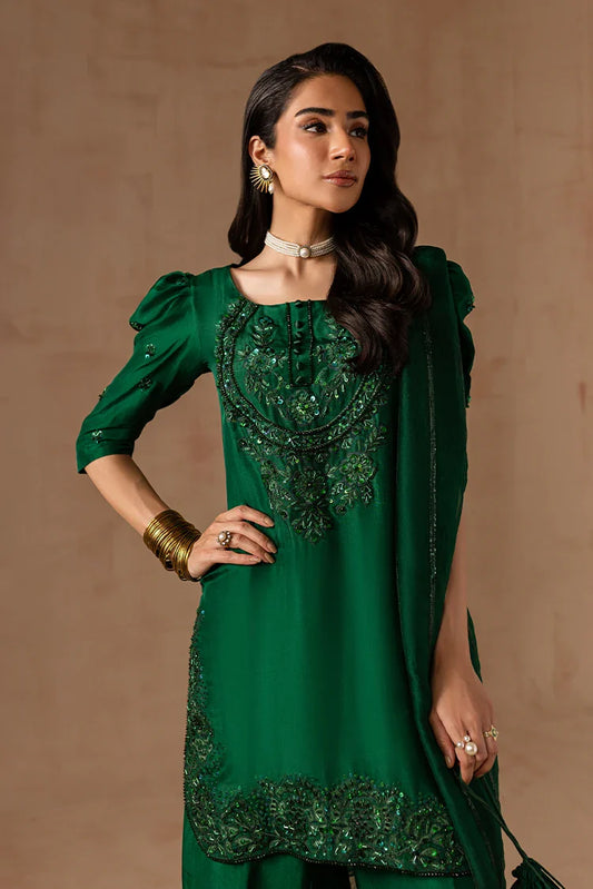 Picture of Maria Osama Khan - Noir Bliss - Emerald Green - Available at Raja Sahib