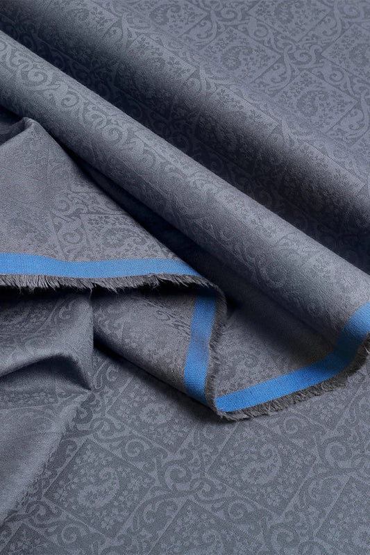 Fabrich - Gray Claasic Jacquard Unstitched Kurta