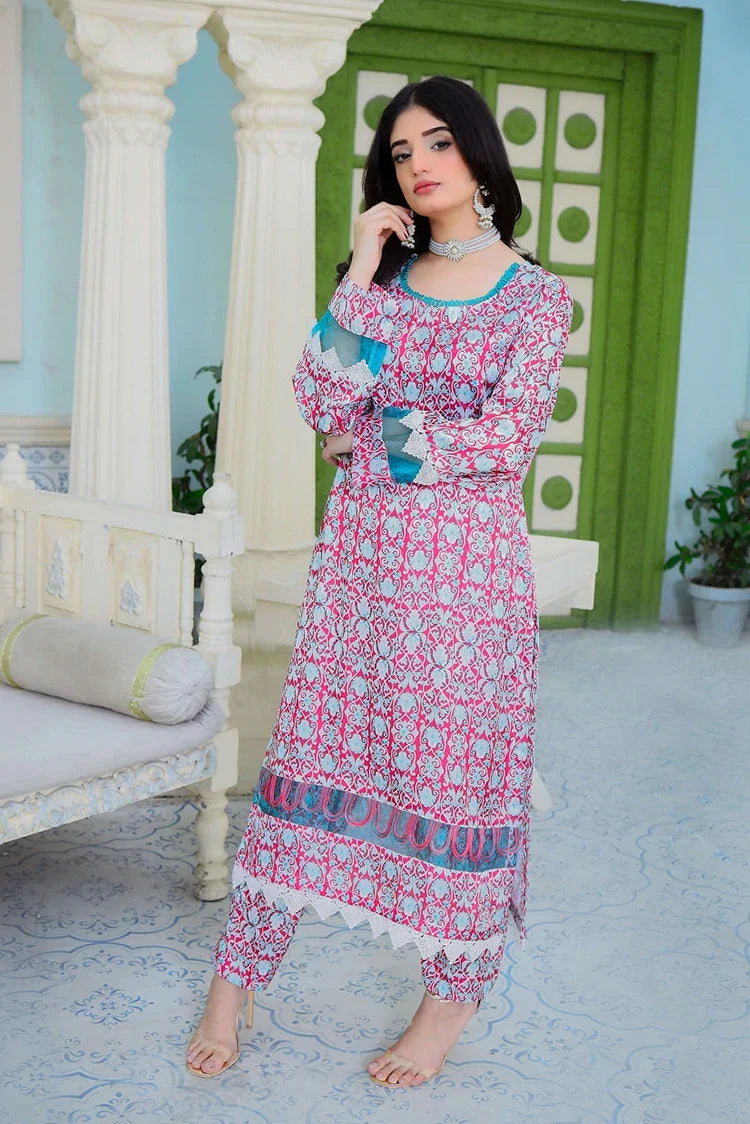 Picture of Maherposh - Dastak 2 PC Floral Printed RTW Collection - DAS-0012 - Available at Raja Sahib