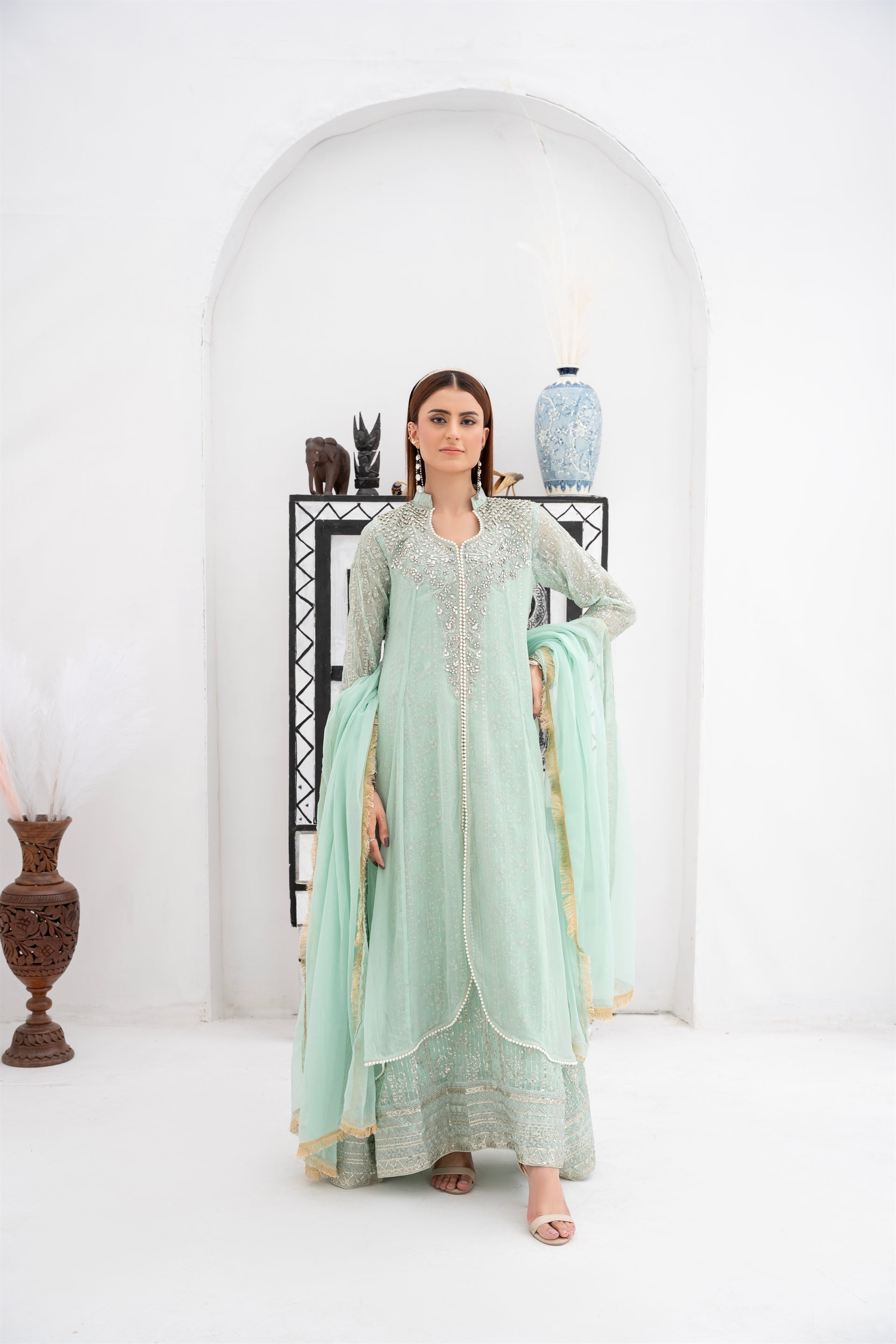 Picture of <!--atb-->Manahils - Sw 04-Pastel Green - Available at Raja Sahib