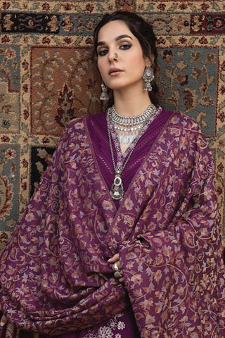 Picture of Humdum - Denara Woolen Shawl & Embroidered Edition - D05 - Available at Raja Sahib