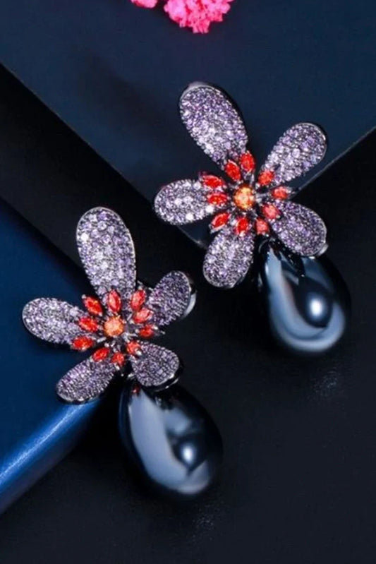 Blumoon - Black Pearl Drop - Black - Earrings