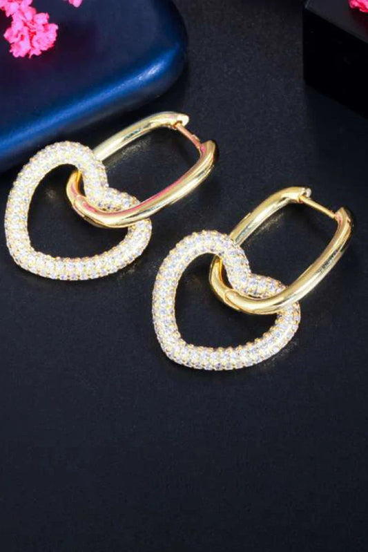 Blumoon - Heart Hoop - Gold Plated - Earrings