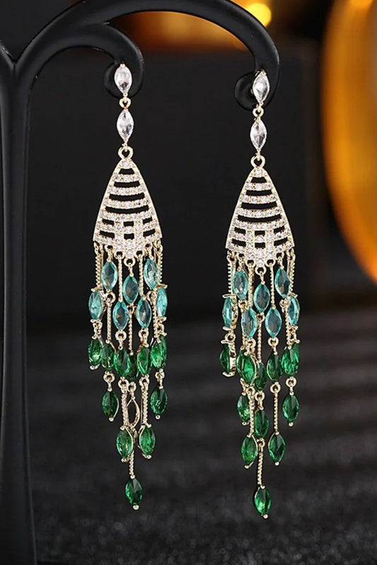 Blumoon - Green Jhumki Tassel - Green - Earrings
