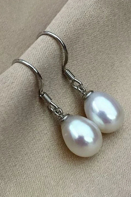 Blumoon - Freshwater Pearl Drop - White - Earrings
