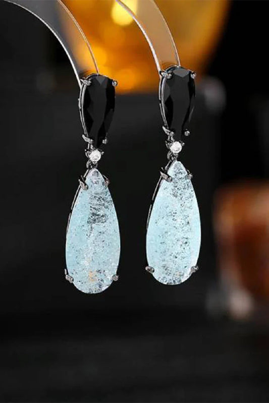 Blumoon - Black Gun Plated Water Drop - Earrings