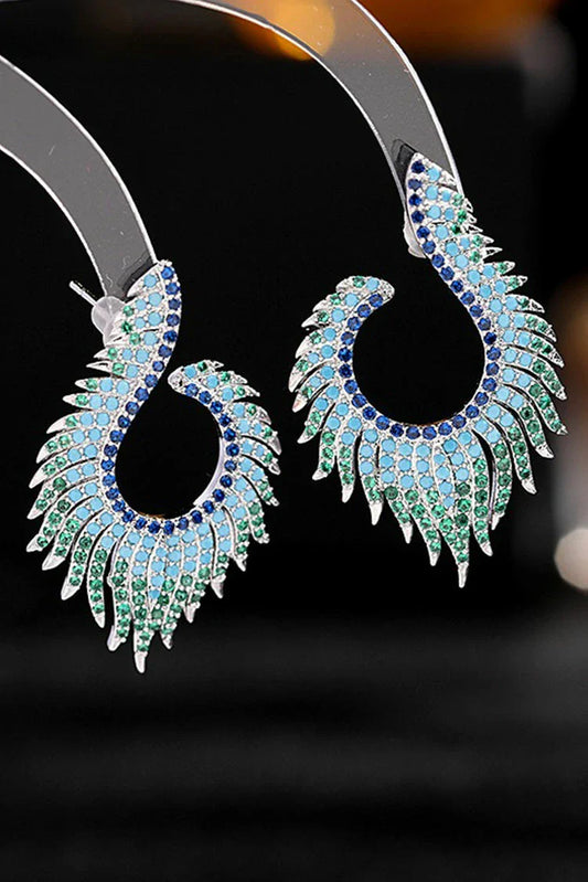Blumoon - Ethnic Feather - Earrings - Blue