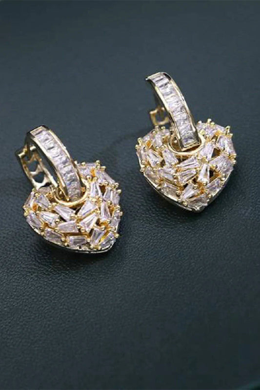 Blumoon - Zircon Heart - Earrings - Clear