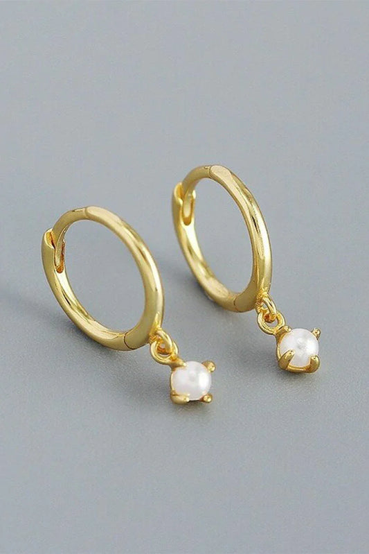 Blumoon - Pearl Hoop - Earrings - Gold