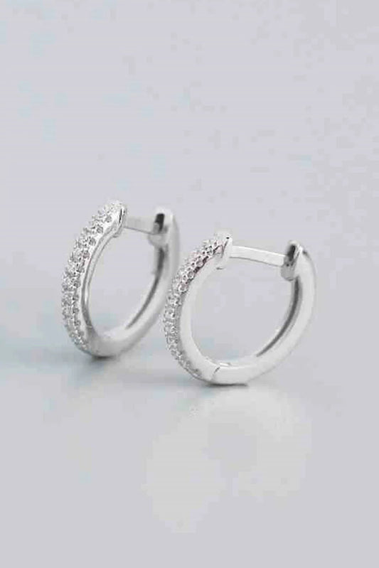Blumoon - Classic Sparkling Mini Hoop - Earrings - Silver