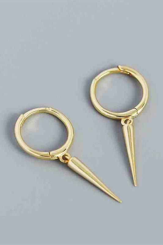 Blumoon - Bold Spike Drop Hoop - Earrings - Gold