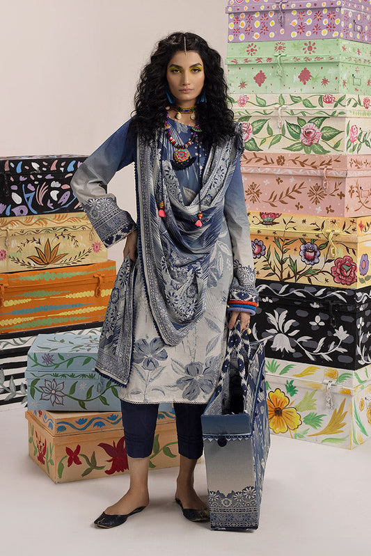 Ellena - 3-PC Unstitched Digital Printed Lawn Suit