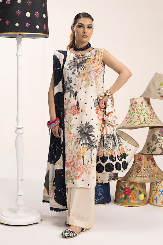 Ellena - 3-PC Unstitched Digital Printed Lawn Suit