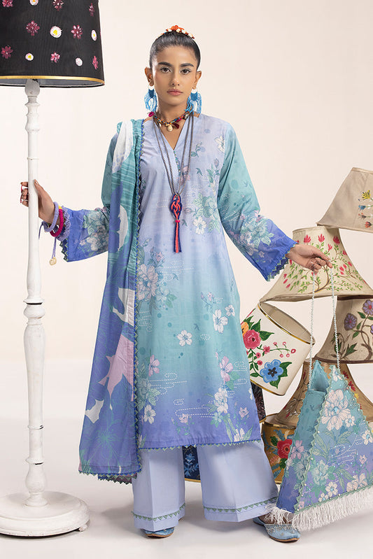 Ellena - 3-PC Unstitched Digital Printed Lawn Suit