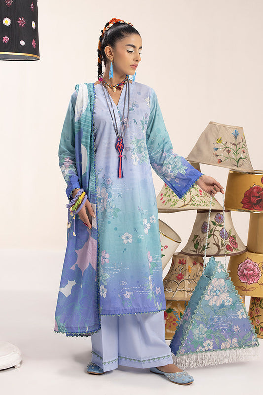 Ellena - 3-PC Unstitched Digital Printed Lawn Suit