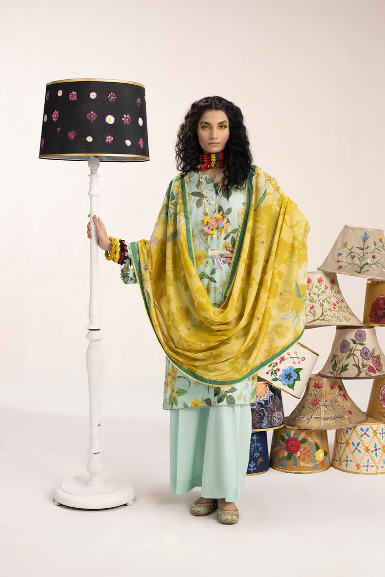 Picture of Ellena - 3-PC Unstitched Digital Printed Lawn Suit - Available at Raja Sahib