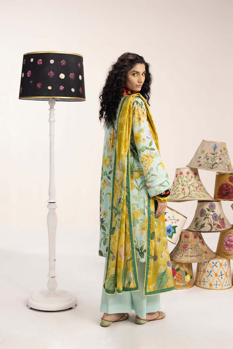 Picture of Ellena - 3-PC Unstitched Digital Printed Lawn Suit - Available at Raja Sahib