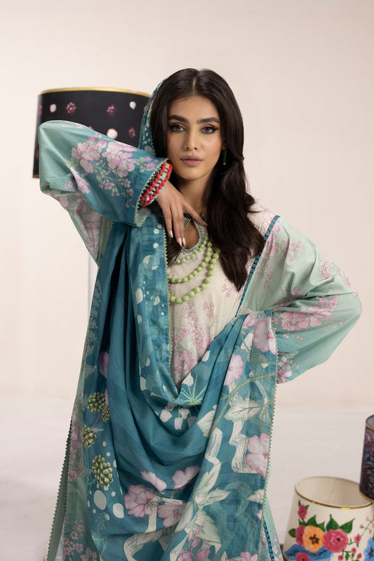 Ellena - 3-PC Unstitched Digital Printed Lawn Suit