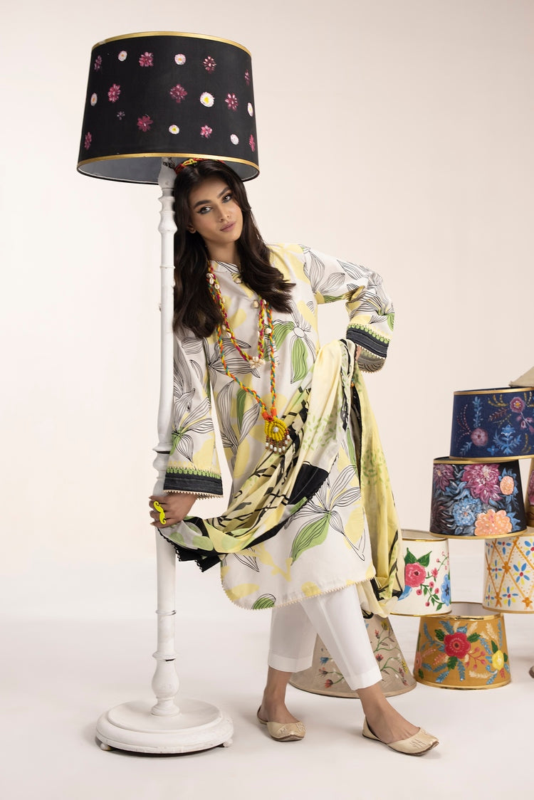 Picture of Ellena - 3-PC Unstitched Digital Printed Lawn Suit - Available at Raja Sahib