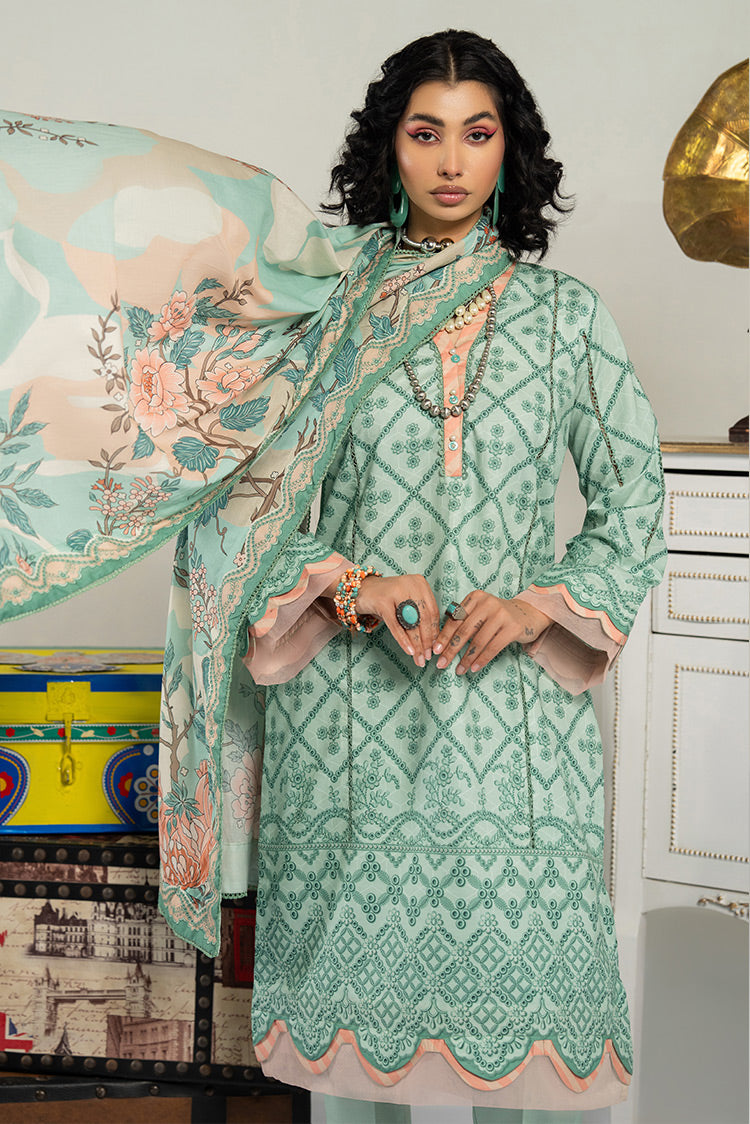 Picture of 3-PC Unstitched Digital Printed Lawn Suit - Available at Raja Sahib