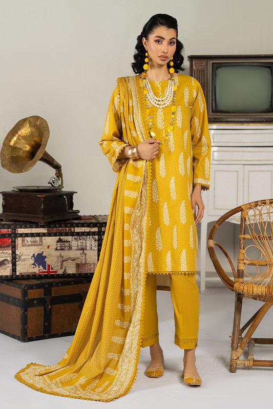 Picture of 3-PC Unstitched Digital Printed Lawn Suit - Available at Raja Sahib