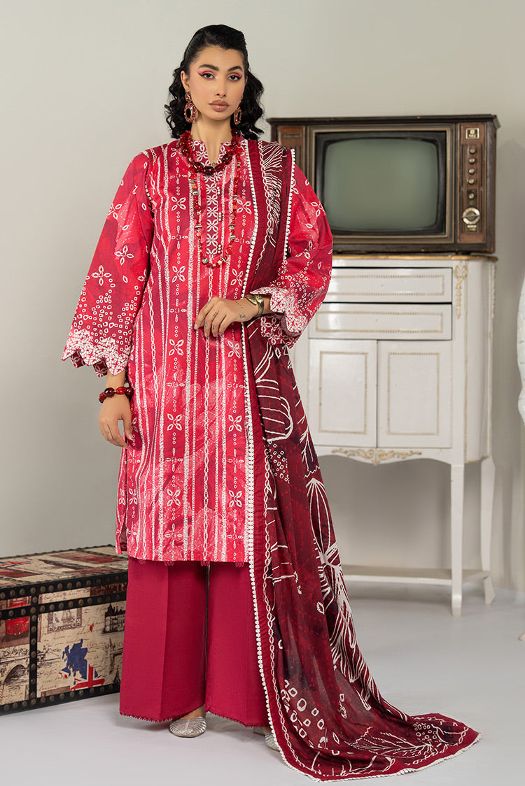 Picture of 3-PC Unstitched Digital Printed Lawn Suit - Available at Raja Sahib