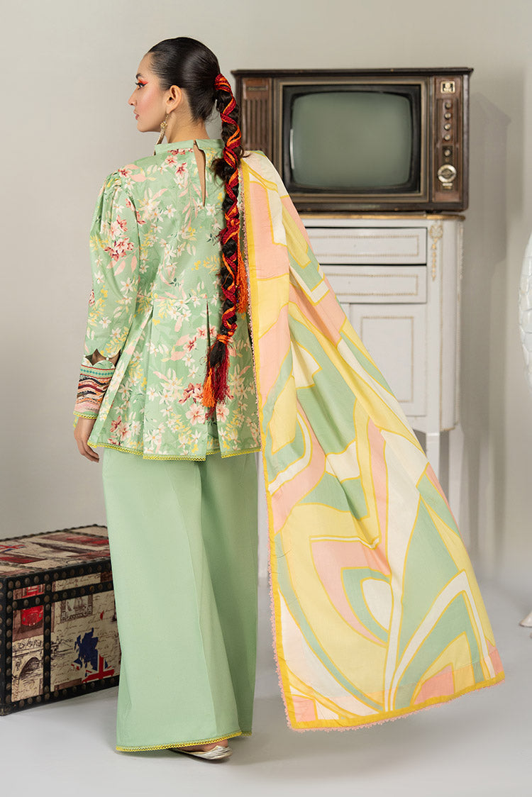 Picture of 3-PC Unstitched Digital Printed Lawn Suit - Available at Raja Sahib