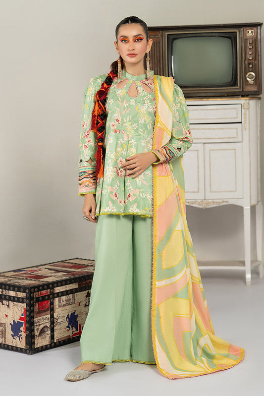 Picture of 3-PC Unstitched Digital Printed Lawn Suit - Available at Raja Sahib