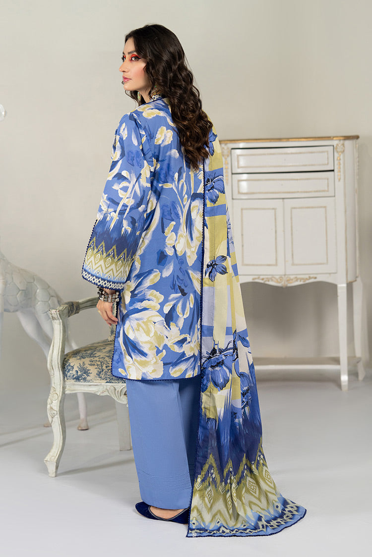 Picture of Ellena - 3-PC Unstitched Digital Printed Lawn Suit - Available at Raja Sahib