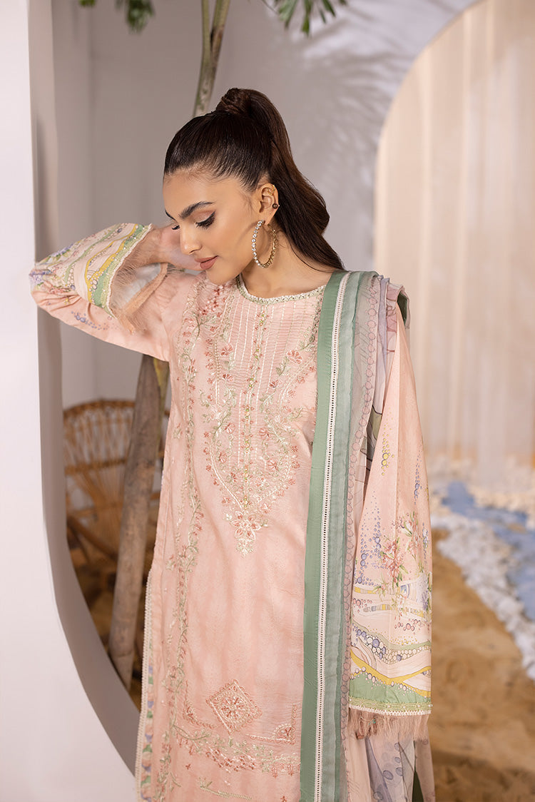 Picture of Ellena - 3-PC Unstitched Embroidered Lawn Suit - Available at Raja Sahib