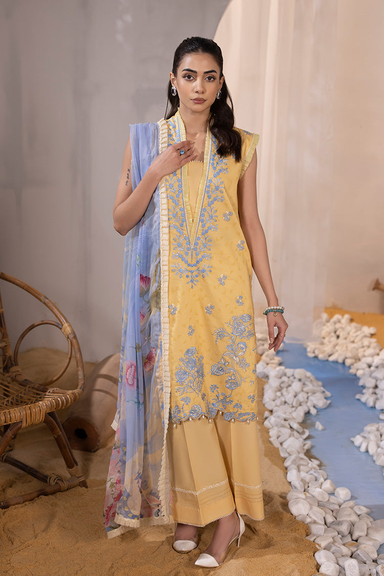 Picture of Ellena - 3-PC Unstitched Embroidered Lawn Suit - Available at Raja Sahib