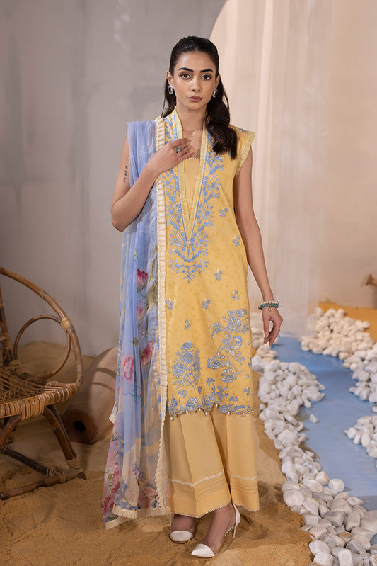 Picture of Ellena - 3-PC Unstitched Embroidered Lawn Suit - Available at Raja Sahib