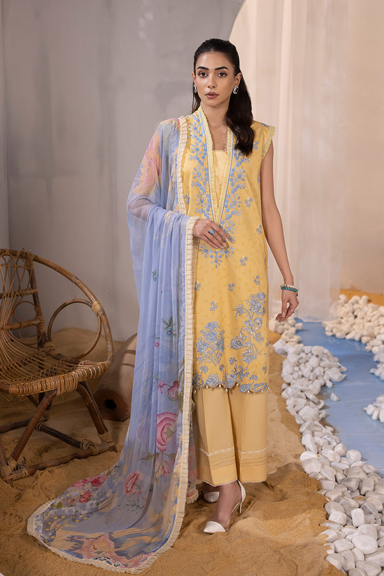 Picture of Ellena - 3-PC Unstitched Embroidered Lawn Suit - Available at Raja Sahib