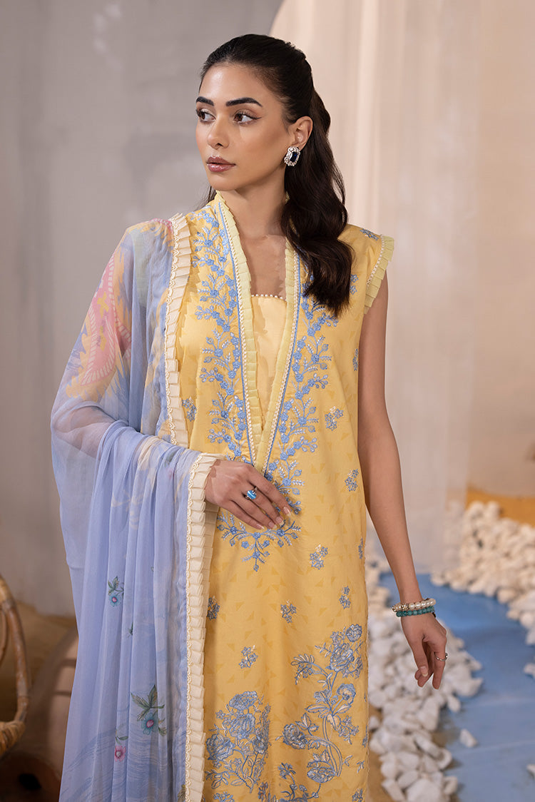 Picture of Ellena - 3-PC Unstitched Embroidered Lawn Suit - Available at Raja Sahib