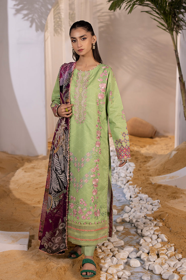 Picture of Ellena - 3-PC Unstitched Embroidered Lawn Suit - Available at Raja Sahib