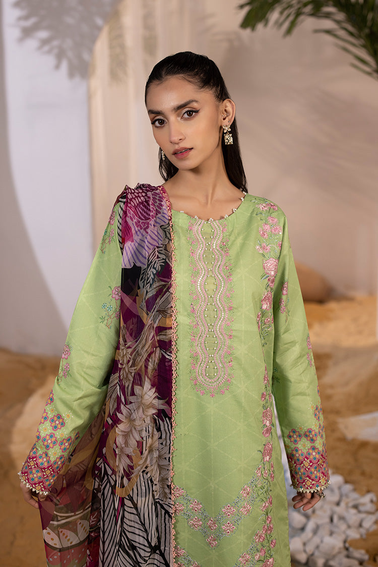 Picture of Ellena - 3-PC Unstitched Embroidered Lawn Suit - Available at Raja Sahib