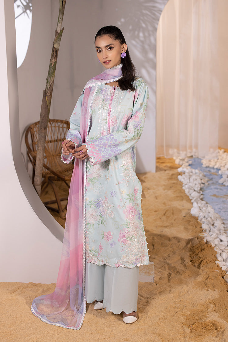 Picture of Ellena - 3-PC Unstitched Embroidered Lawn Suit - Available at Raja Sahib