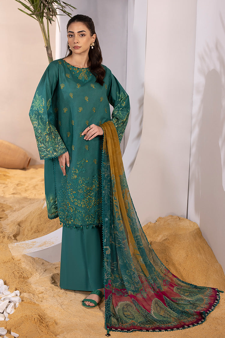 Picture of Ellena - 3-PC Unstitched Embroidered Lawn Suit - Available at Raja Sahib