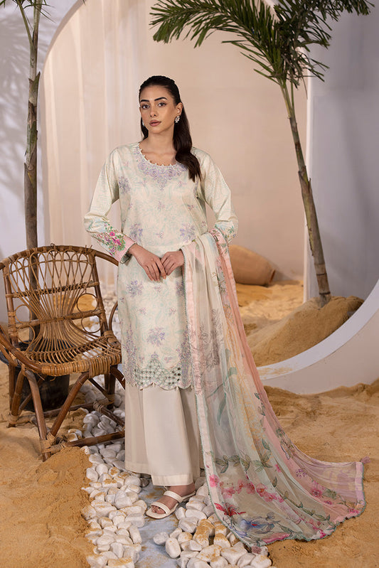 Picture of Ellena - 3-PC Unstitched Embroidered Lawn Suit - Available at Raja Sahib