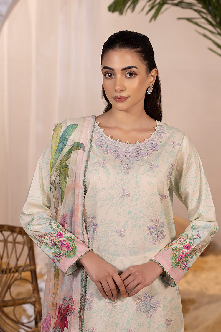 Picture of Ellena - 3-PC Unstitched Embroidered Lawn Suit - Available at Raja Sahib