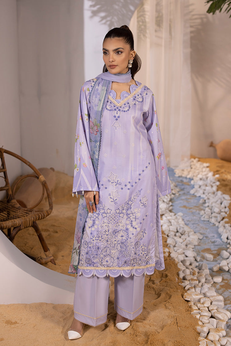 Picture of Ellena - 3-PC Unstitched Embroidered Lawn Suit - Available at Raja Sahib