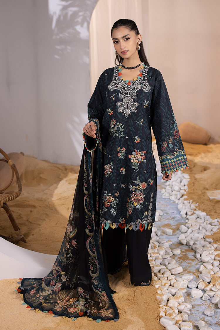 Picture of Ellena - 3-PC Unstitched Embroidered Lawn Suit - Available at Raja Sahib