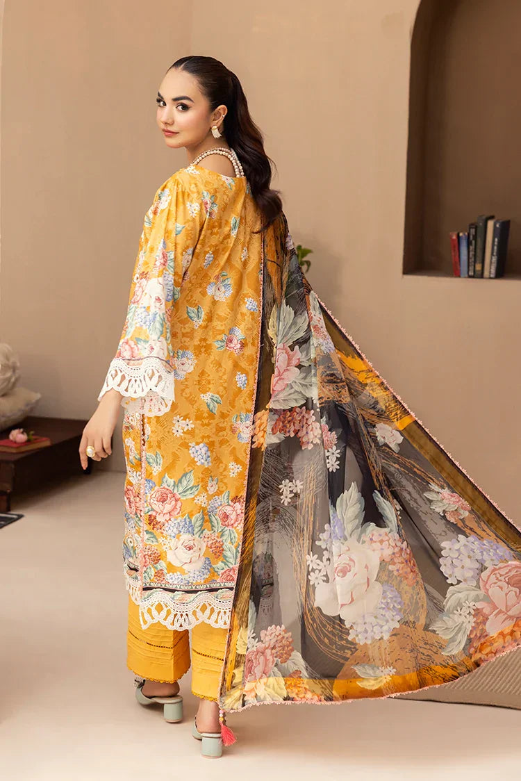 Picture of 3-PC Unstitched Embroidered Chikankari Lawn Suit - Available at Raja Sahib