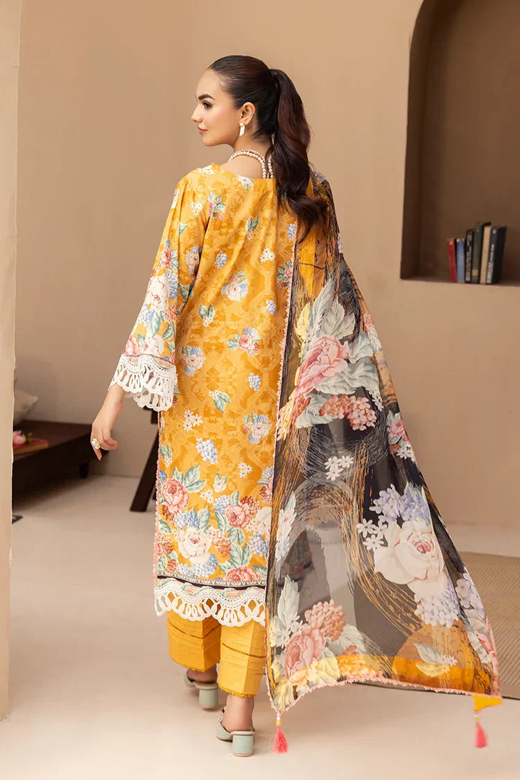 Picture of 3-PC Unstitched Embroidered Chikankari Lawn Suit - Available at Raja Sahib