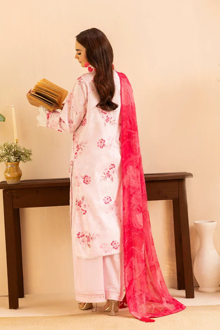 Picture of 3-PC Unstitched Embroidered Chikankari Lawn Suit - Available at Raja Sahib