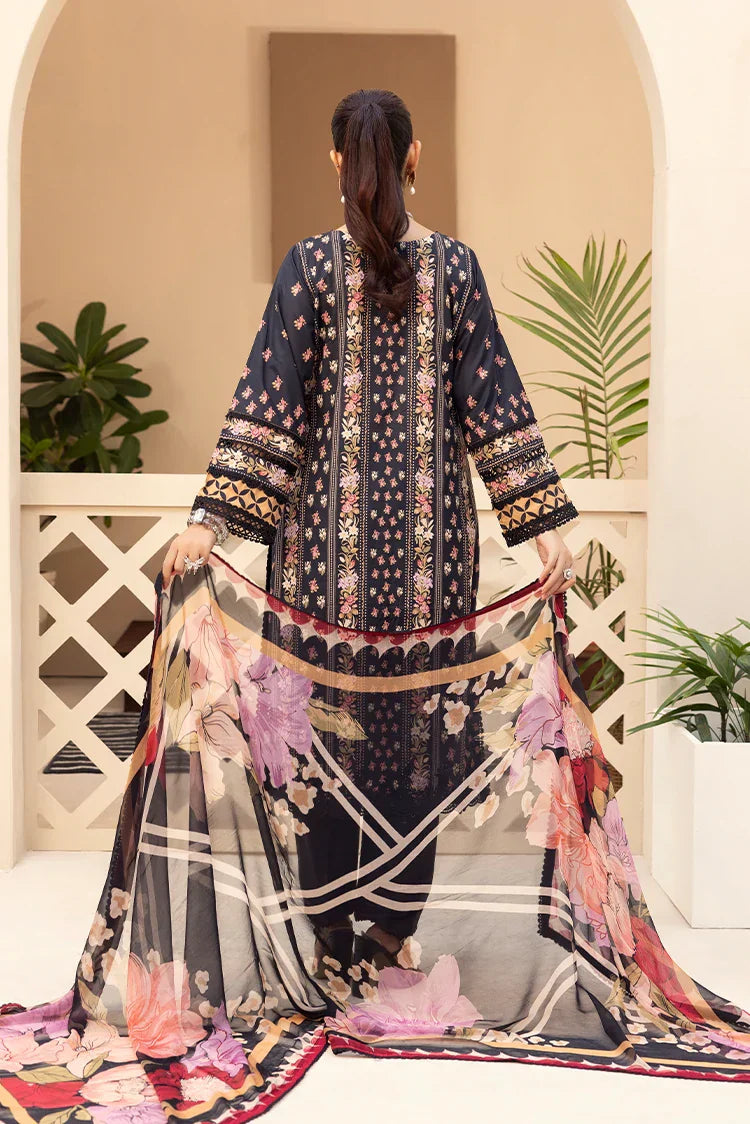 Picture of 3-PC Unstitched Embroidered Chikankari Lawn Suit - Available at Raja Sahib